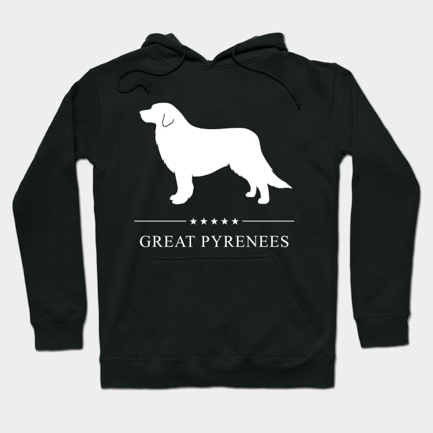 Great Pyrenees Dog White Silhouette Hoodie by millersye